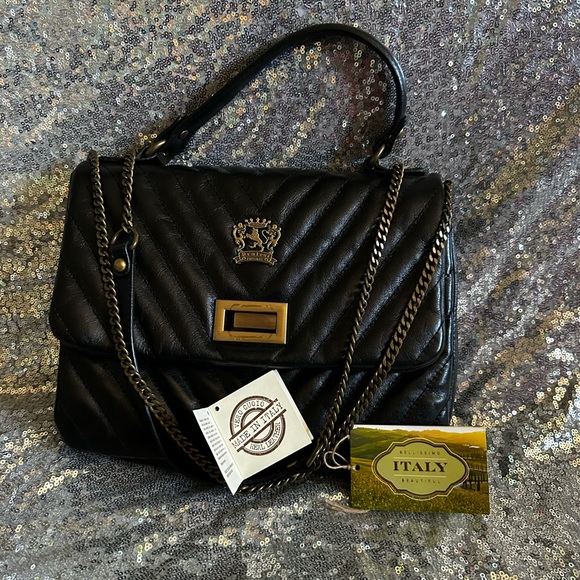 PRATESI FIRENZE Made in ITALY Women’s Shoulder Bag WITH REAL Italian Leather - Picture 13 of 17